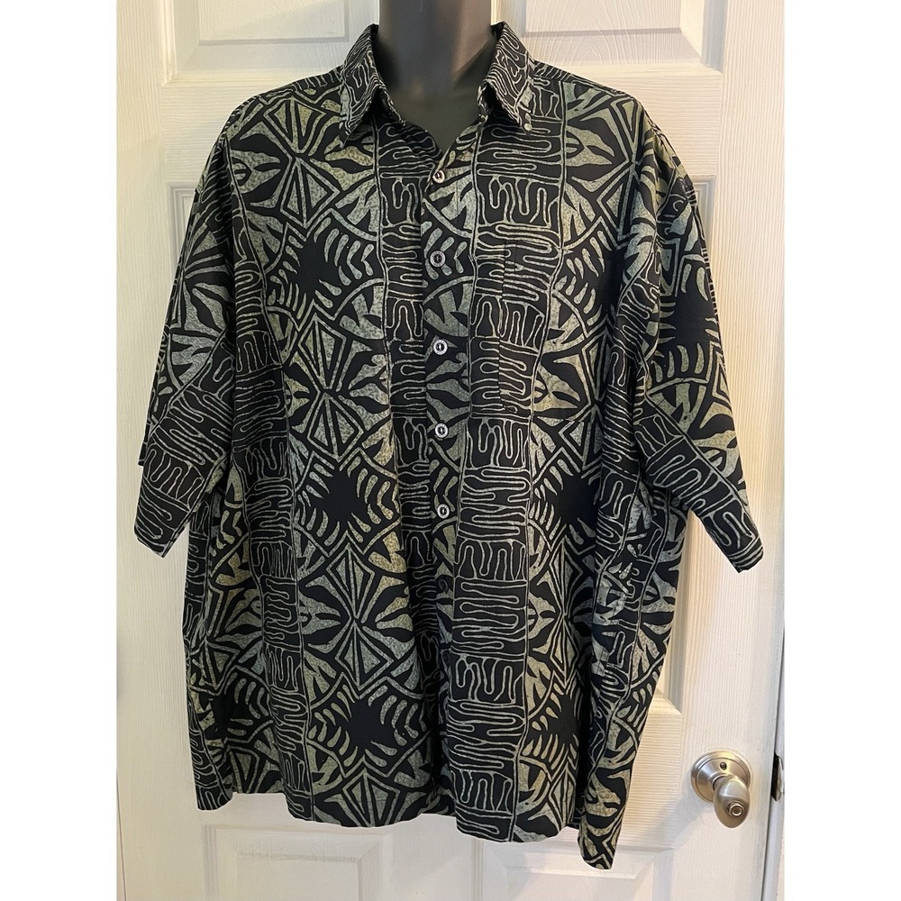 Johari West Shirt Mens 3XL Tropical Hawaiian Shirt Aloha Short Sleeve Button Up